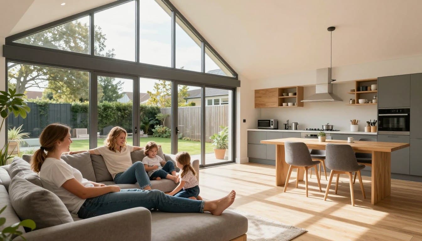 Completed extension and living space in an Oxford home