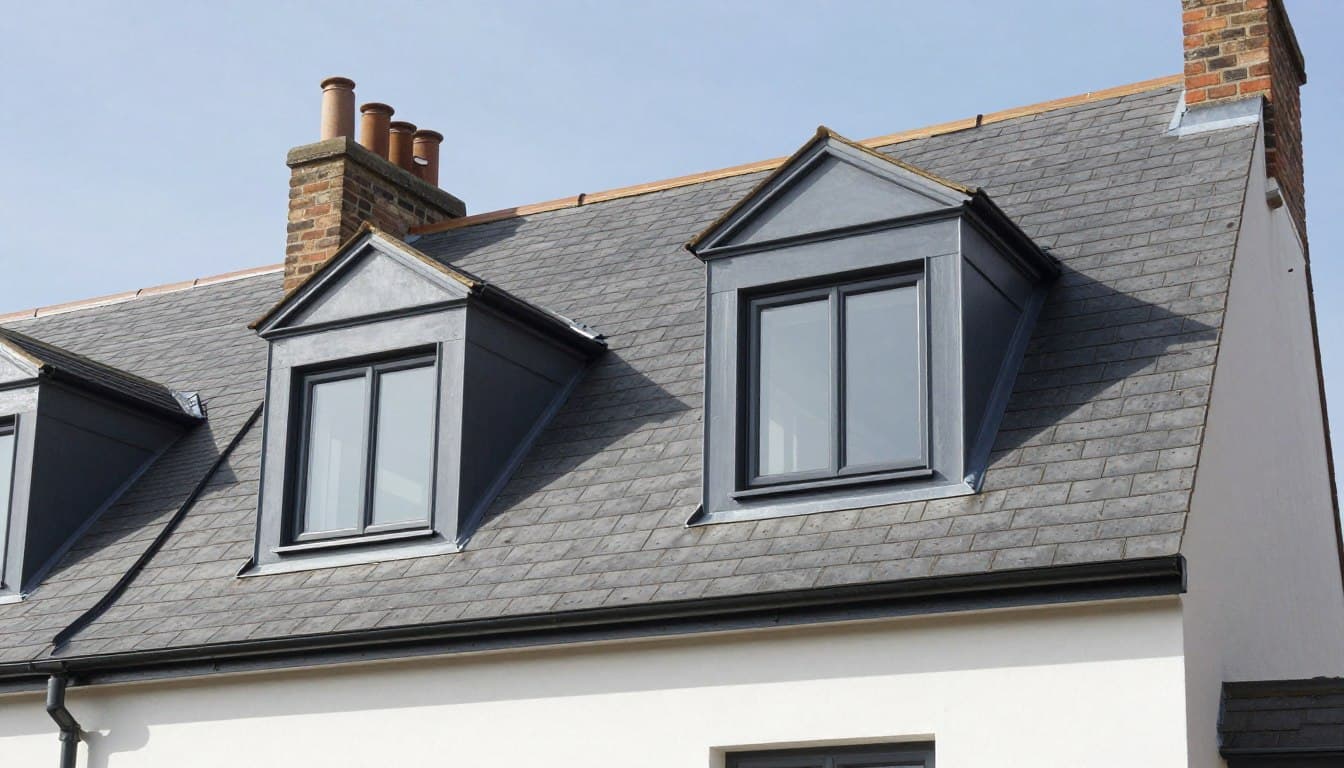 Two dormer windows on an Oxford roof