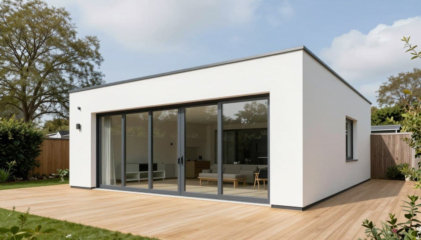 Contemporary rear extension with large glazed doors