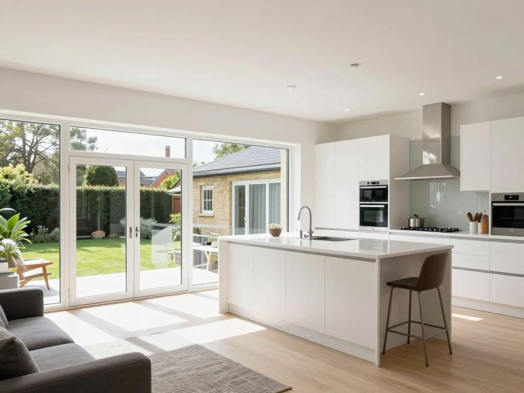 Kitchen extension with garden connection in Oxford