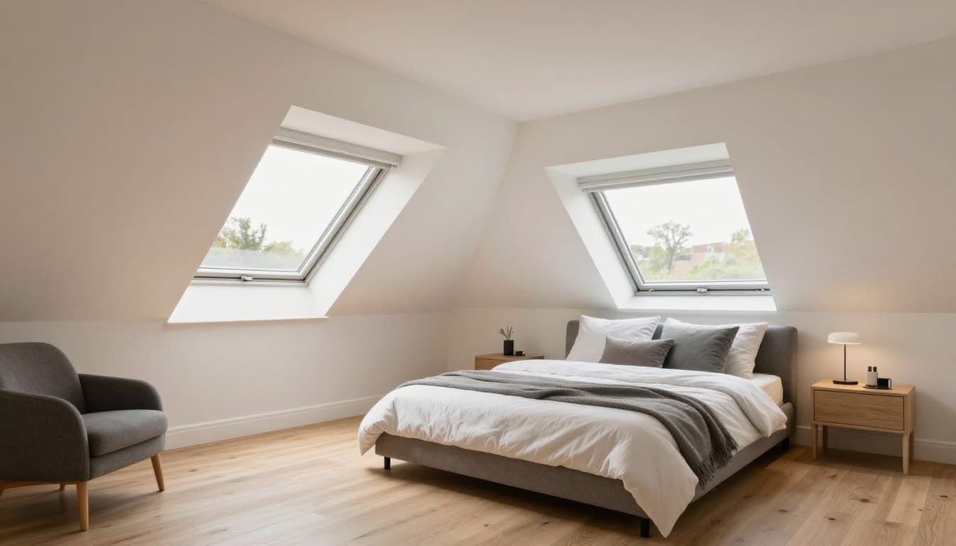 Mansard loft conversion with a modern interior
