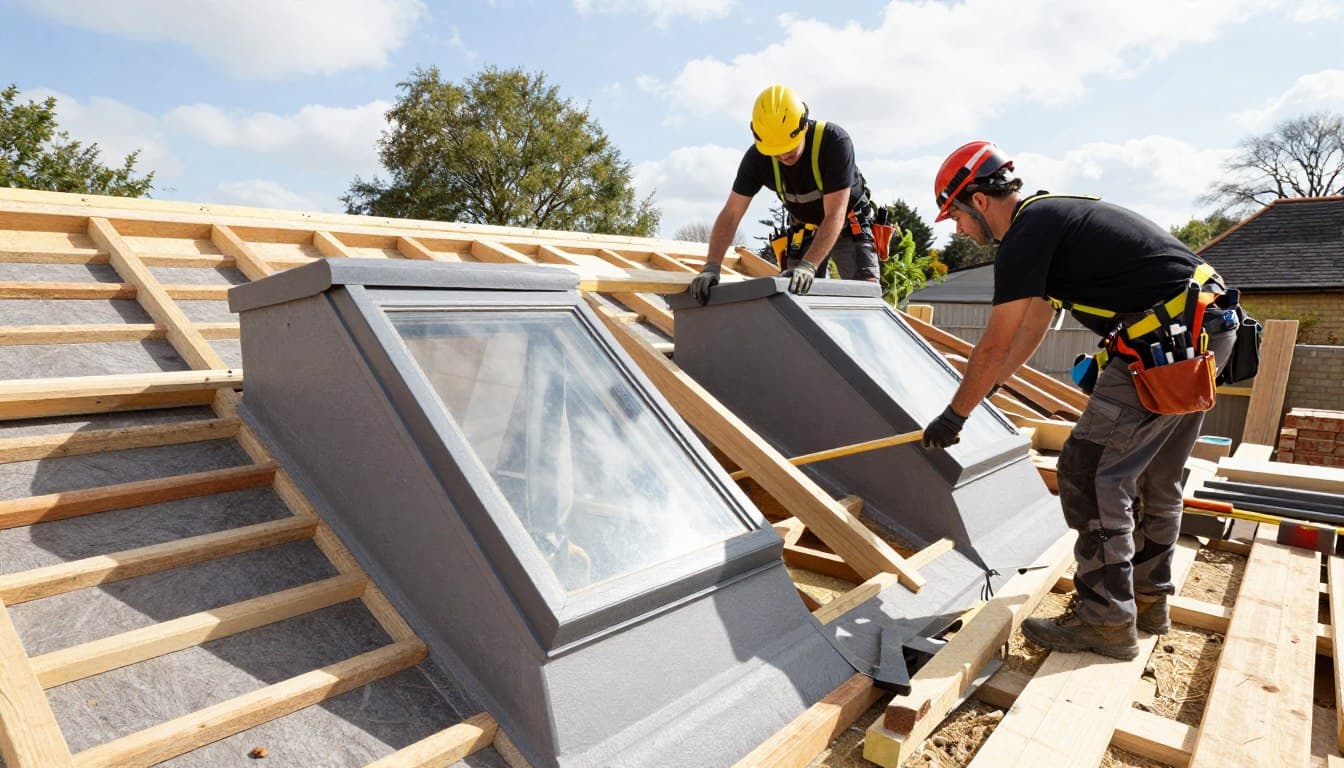 Rooflight being installed during a loft conversion